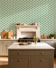 Load image into Gallery viewer, Bon Vivant Collection by Diane Bergeron - Mandalay Decorative Textile Wallpaper - Colourway: Green - Insitu
