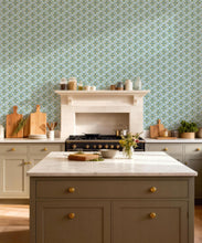 Load image into Gallery viewer, Bon Vivant Collection by Diane Bergeron - Mandalay Decorative Textile Wallpaper - Colourway: Peacock - Insitu