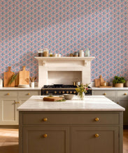 Load image into Gallery viewer, Bon Vivant Collection by Diane Bergeron - Mandalay Decorative Textile Wallpaper - Colourway: Raspberry - Insitu