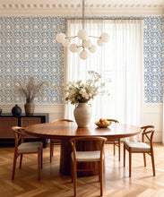 Load image into Gallery viewer, Bon Vivant Collection by Diane Bergeron - Mustique Decorative Textile Wallpaper - Colourway: Blue - Insitu