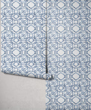Load image into Gallery viewer, Bon Vivant Collection by Diane Bergeron - Mustique Decorative Textile Wallpaper - Colourway: Blue - Roll
