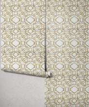 Load image into Gallery viewer, Bon Vivant Collection by Diane Bergeron - Mustique Decorative Textile Wallpaper - Colourway: Camel - Roll