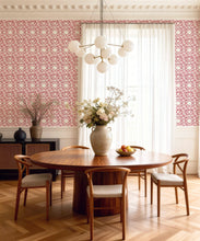Load image into Gallery viewer, Bon Vivant Collection by Diane Bergeron - Mustique Decorative Textile Wallpaper - Colourway: Coral - Insitu