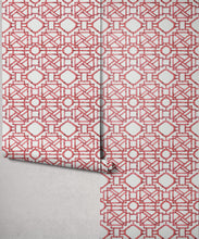 Load image into Gallery viewer, Bon Vivant Collection by Diane Bergeron - Mustique Decorative Textile Wallpaper - Colourway: Coral - Roll