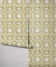 Load image into Gallery viewer, Bon Vivant Collection by Diane Bergeron - Mustique Decorative Textile Wallpaper - Colourway: Mustard - Roll