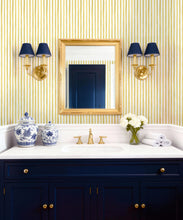 Load image into Gallery viewer, Bon Vivant Collection by Diane Bergeron - Nantucket Decorative Textile Wallpaper - Colourway: Mustard - Insitu
