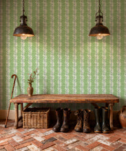 Load image into Gallery viewer, Bon Vivant Collection by Diane Bergeron - Winslow Decorative Textile Wallpaper - Colourway: Moss - Insitu