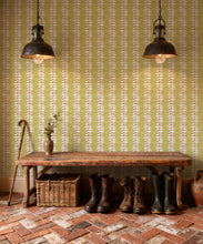 Load image into Gallery viewer, Bon Vivant Collection by Diane Bergeron - Winslow Decorative Textile Wallpaper - Colourway: Mustard - Insitu