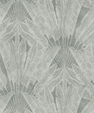 Load image into Gallery viewer, Travelers Palm Decorative Textile Wallpaper - Colorway: Stone - Woven Light Collection - Decorative Textile Wallcoverings