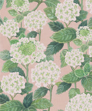 Load image into Gallery viewer, Hydrangea Garden Decorative Textile Wallpaper - Colorway: Pink - Woven Light Collection - Decorative Textile Wallcoverings