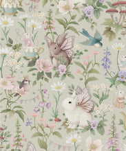 Load image into Gallery viewer, Garden Party Decorative Textile Wallpaper - Colorway: Gentle Sage - Woven Light Collection - Decorative Textile Wallcoverings