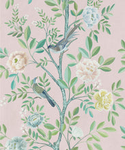 Load image into Gallery viewer, Chinoiserie Decorative Textile Wallpaper - Colorway: Blush - Woven Light Collection - Decorative Textile Wallcoverings