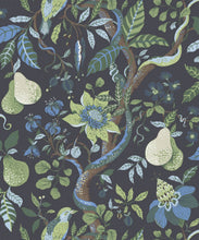 Load image into Gallery viewer, Pear Tree Decorative Textile Wallpaper - Colourway: Indigo - Swatch