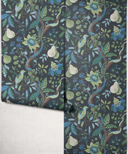 Load image into Gallery viewer, Pear Tree Decorative Textile Wallpaper - Colourway: Indigo - Roll