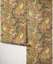 Load image into Gallery viewer, Pear Tree Decorative Textile Wallpaper - Colourway: Ochre - Roll