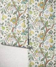 Load image into Gallery viewer, Pear Tree Decorative Textile Wallpaper - Colourway: Seaglass - Roll