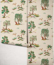 Load image into Gallery viewer, Willow Wood Decorative Textile Wallpaper - Colourway: Cherry - Roll