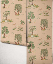 Load image into Gallery viewer, Willow Wood Decorative Textile Wallpaper - Colourway: Rose - Roll