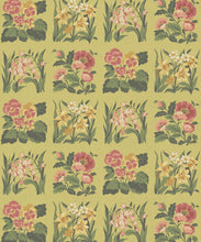 Load image into Gallery viewer, Flower Patch Decorative Textile Wallpaper - Colourway: Chartreuse - Swatch