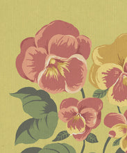 Load image into Gallery viewer, Flower Patch Decorative Textile Wallpaper - Colourway: Chartreuse - Close Up