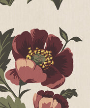 Load image into Gallery viewer, Flower Patch Decorative Textile Wallpaper - Colourway: Plum - Close Up