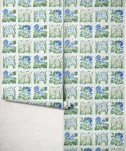 Load image into Gallery viewer, Flower Patch Decorative Textile Wallpaper - Colourway: River - Roll