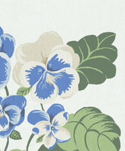 Load image into Gallery viewer, Flower Patch Decorative Textile Wallpaper - Colourway: River - Close Up
