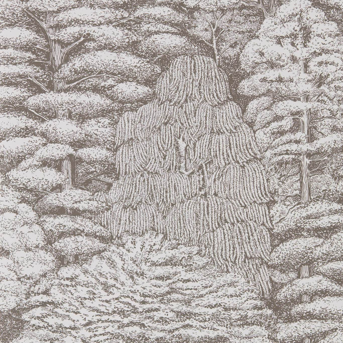 Woodland Toile Wallpaper by Sanderson - Ivory/Charcoal