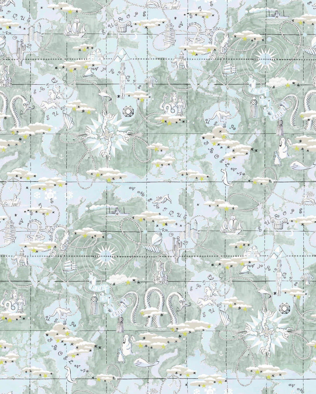 Magellan wallpaper in Celadon