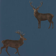 Load image into Gallery viewer, Evesham Deer Wallpaper by Sanderson - Indigo