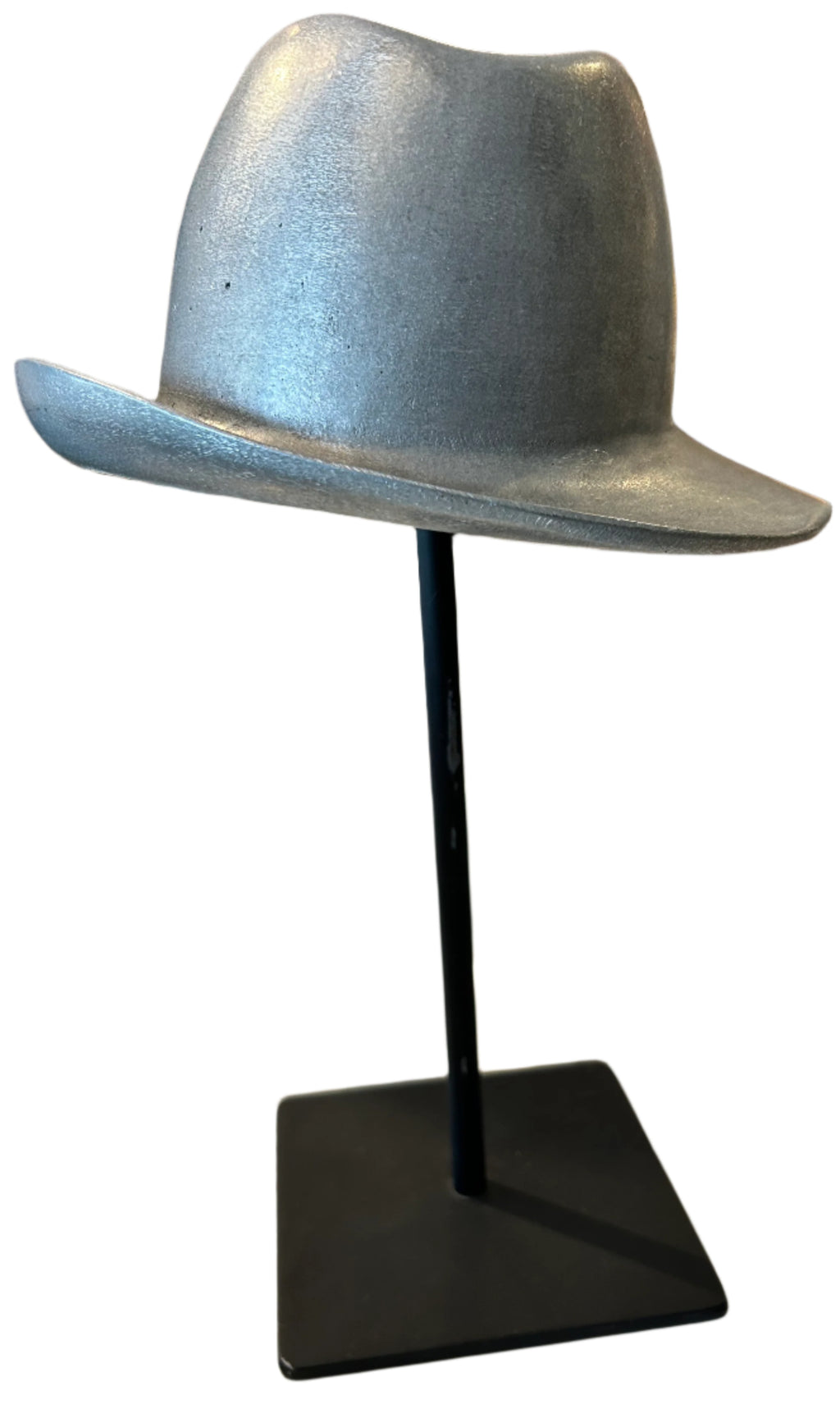 metal hat on stand
