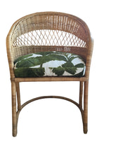 Load image into Gallery viewer, pair rattan dining chairs and fabric cushion
