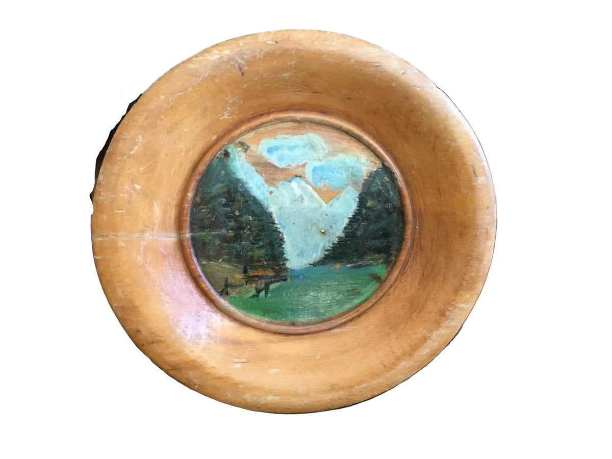 hand painted wooden plate