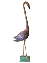 Load image into Gallery viewer, Vintage Metal Flamingo Folk Art