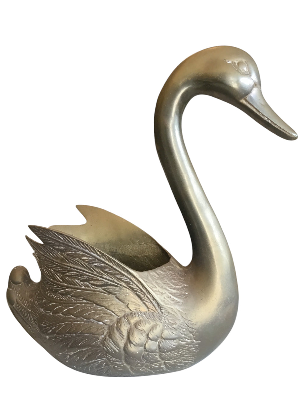pair of brass swans
