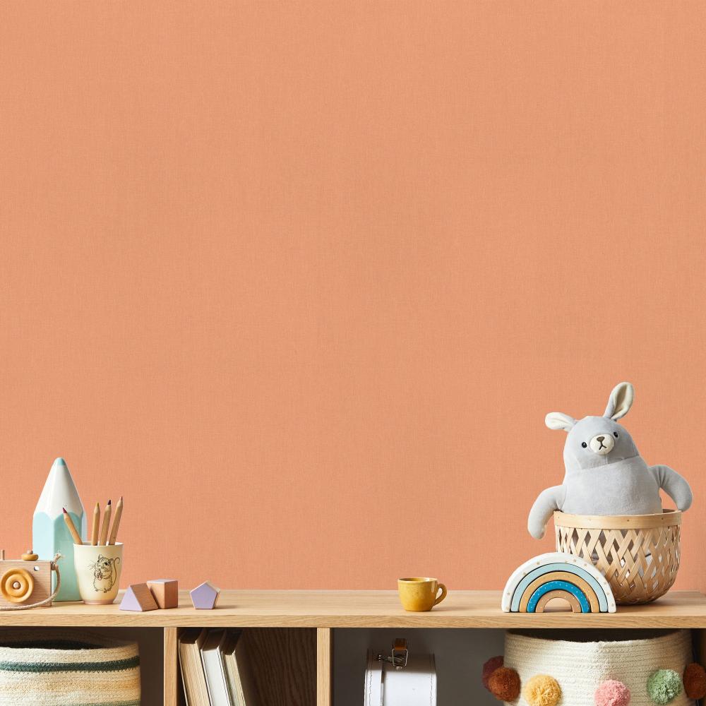 Fine Linen Wallpaper - Orange room view