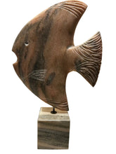 Load image into Gallery viewer, marble fish sculpture on stand