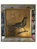 set of early 20th century bird print with gold leaf -