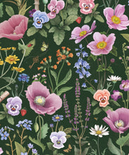 Load image into Gallery viewer, Garden of Dreams Wallpaper - Fleur Harris - Enchanted Gardens Collection - Colorway: Dark Moss - Swatch