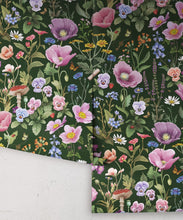 Load image into Gallery viewer, Garden of Dreams Wallpaper - Fleur Harris - Enchanted Gardens Collection - Colorway: Dark Moss - Roll