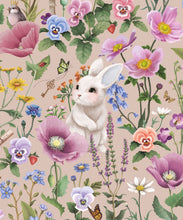 Load image into Gallery viewer, Garden of Bunnies Wallpaper - Fleur Harris - Enchanted Gardens Collection - Colorway: Autumn Taupe - Swatch