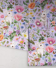 Load image into Gallery viewer, Garden of Bunnies Wallpaper - Fleur Harris - Enchanted Gardens Collection - Colorway: Lilac - Roll