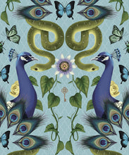 Load image into Gallery viewer, Garden of Elysium Wallpaper - Fleur Harris - Enchanted Gardens Collection - Colorway: Ethereal Blue - Swatch