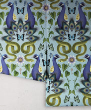 Load image into Gallery viewer, Garden of Elysium Wallpaper - Fleur Harris - Enchanted Gardens Collection - Colorway: Ethereal Blue - Roll