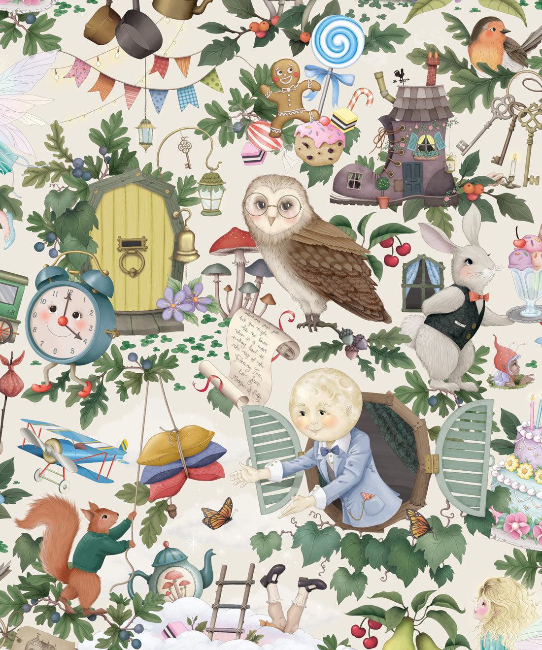 The Faraway Tree Wallpaper - Colourway: Canvas - Swatch