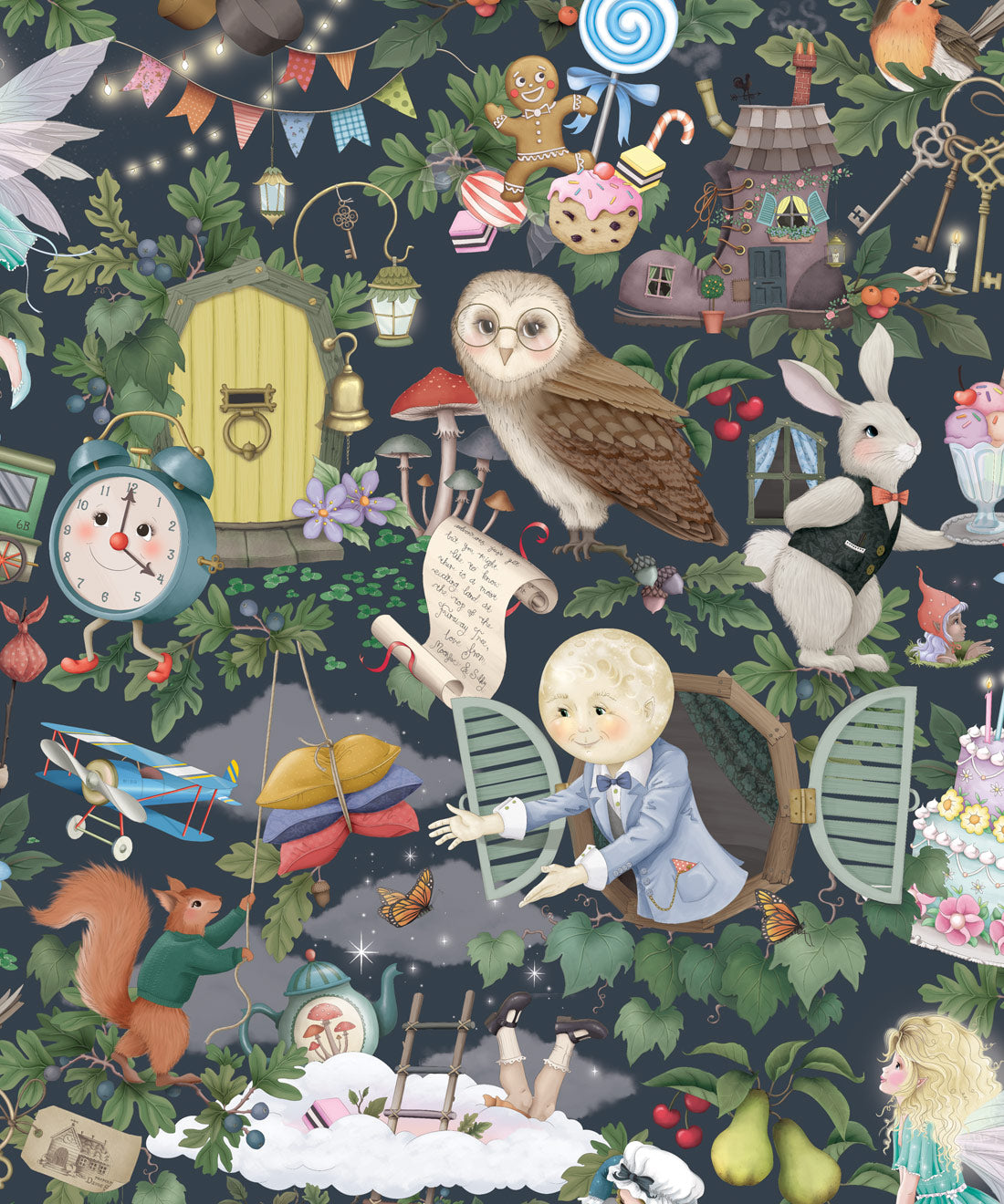The Faraway Tree Wallpaper - Colourway: Night - Swatch