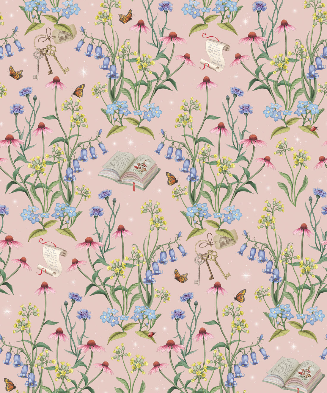 Storybook Meadow Wallpaper - Colourway: Blush - Swatch