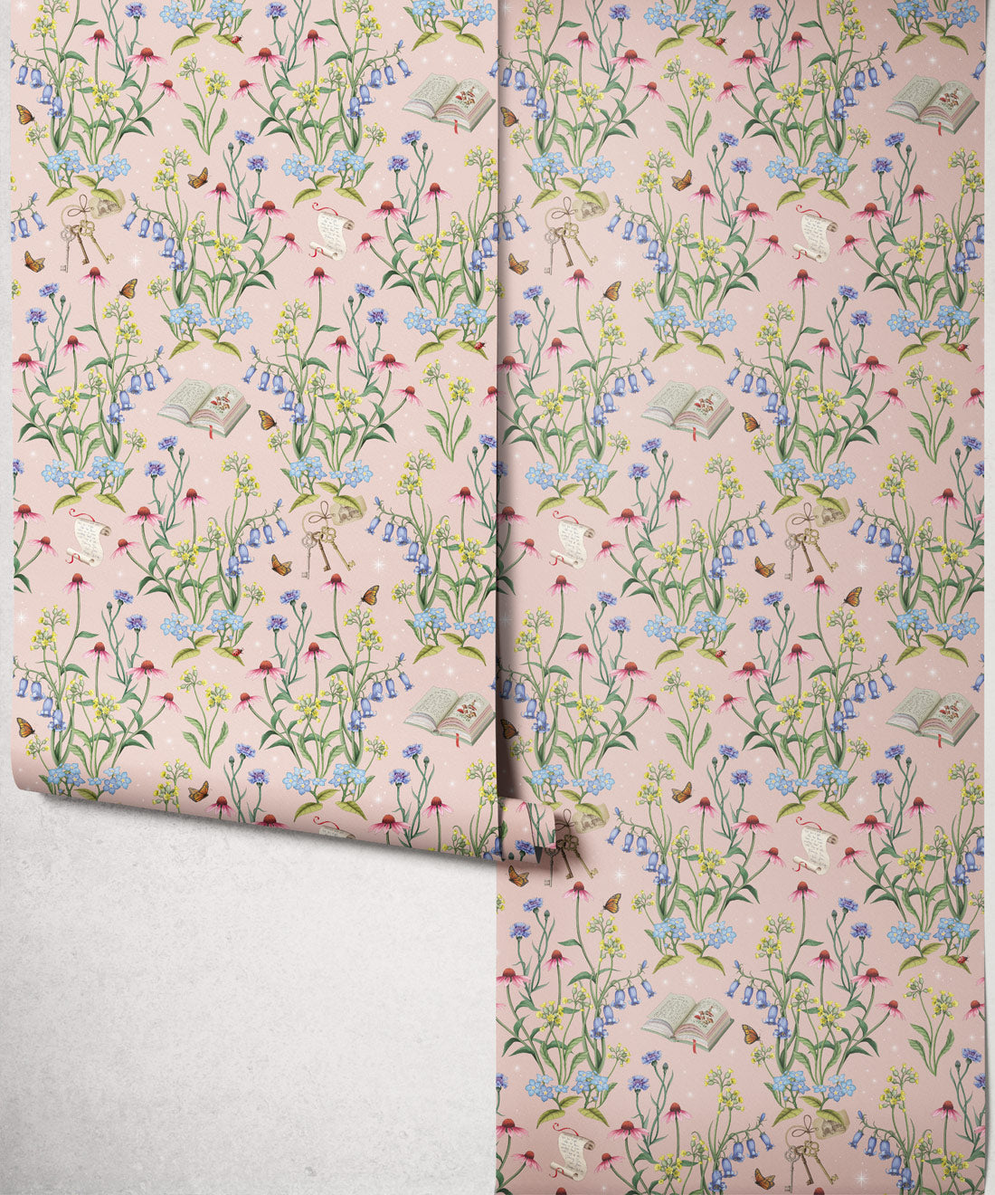 Storybook Meadow Wallpaper - Colourway: Blush - Insitu