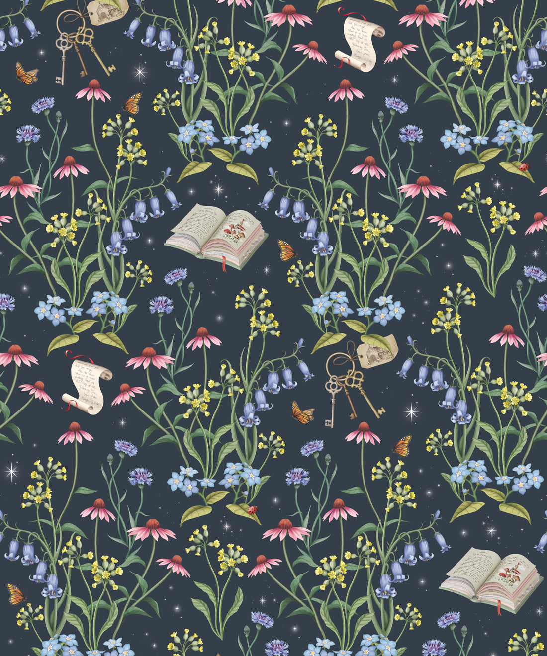Storybook Meadow Wallpaper - Colourway: Night - Swatch