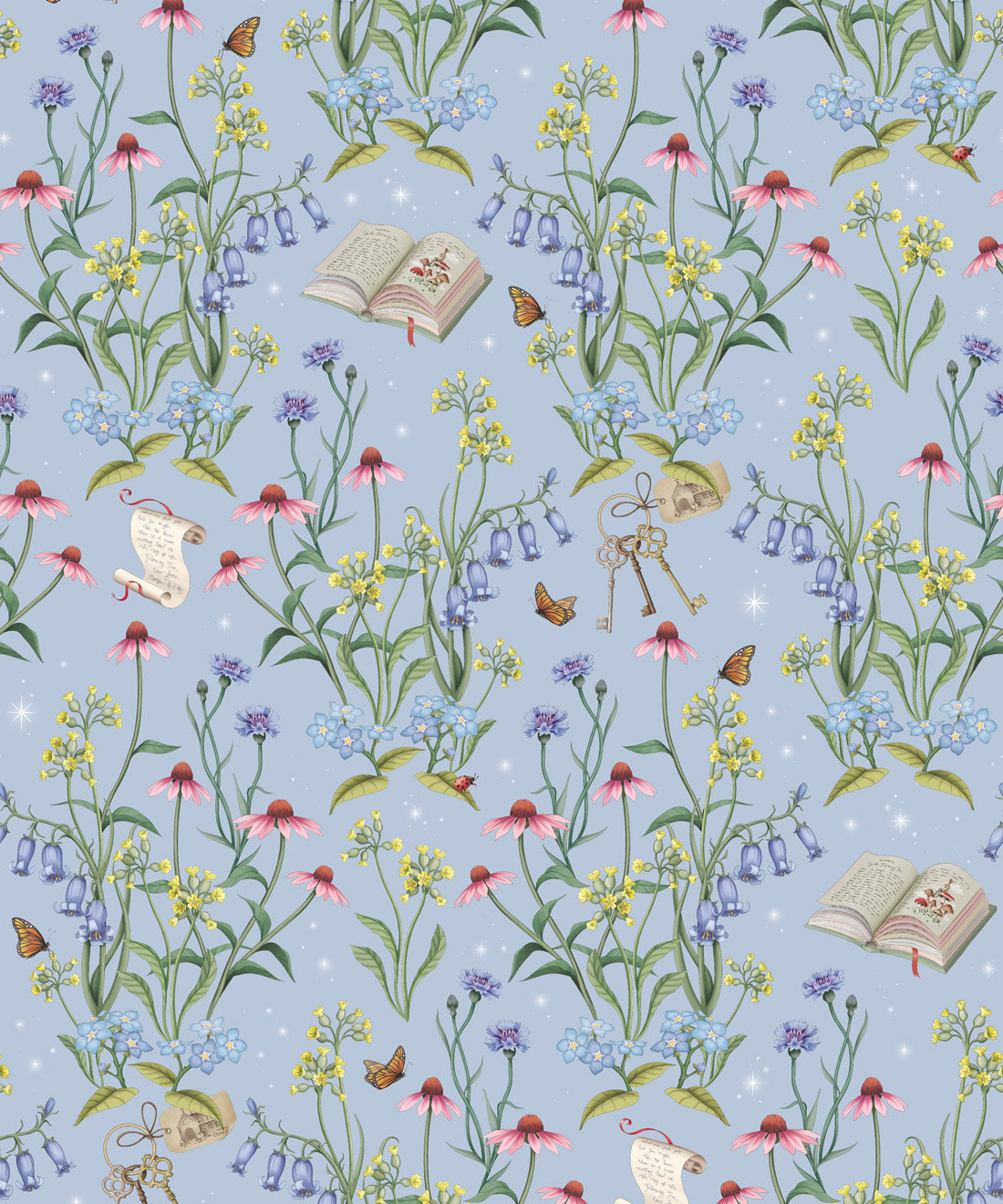 Storybook Meadow Wallpaper - Colourway: Periwinkle - Swatch